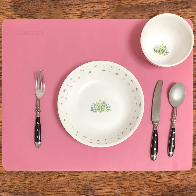 LONGFITE Silicone Baking Mat for Dough Rolling Pastry Fondant Mat Large Nonstick and Nonskid Heat Resistent, Countertop Protector, Dining Table Mat and Placemat (Large, Pink) - Image 4